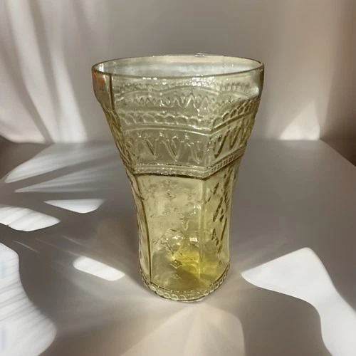 Patrician Tumbler Amber Depression Glass Federal Vintage 5.5” Tall. Excellent
