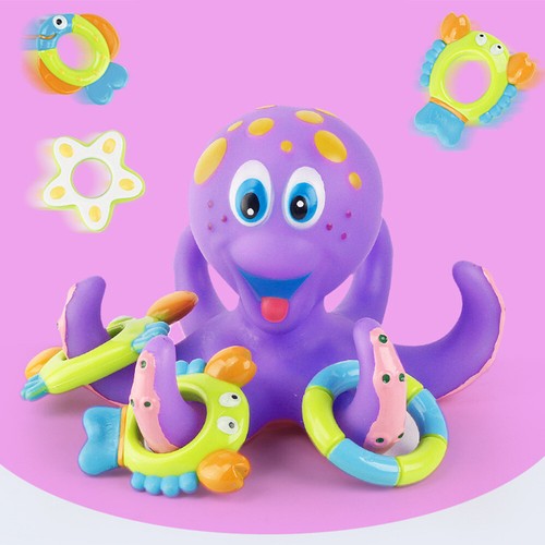 Floating Bath Toys Learn Play Fun Infant 5 Rings Kids Toddlers Baby - Picture 5 of 9