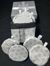 10 lingettes démaquillantes lavables avec corbeille fait main éponge bambou BIO 