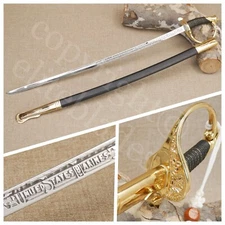 36" USMC Replica Marine Corps Ceremonial NCO  Sword Saber +Scabbard Etched Blade