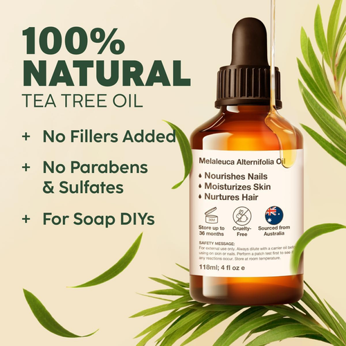 Tea Tree Oil 4 Fl Oz - 100% Pure & Natural for Skin, Hair, Aromatherapy - Picture 2 of 12