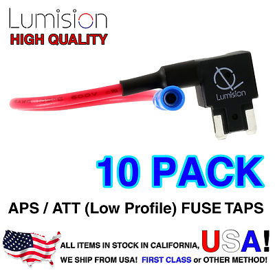 Lumision Add-A-Circuit 10 Pack Low Profile APS ATT Fuse Tap Lot Dash Cam Radar