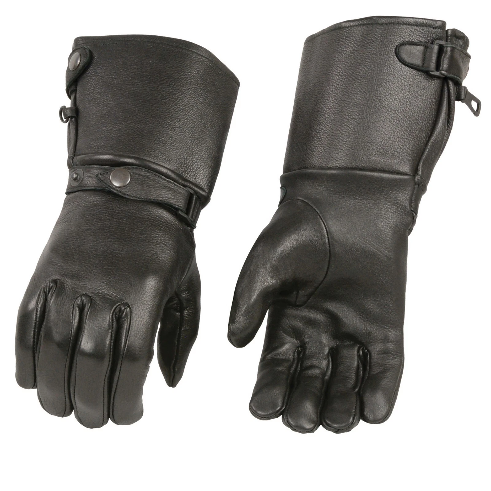 Milwaukee Leather SH857 Mens Black Deerskin Leather Thermal Lined Gauntlet Glove