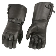 Milwaukee Leather SH264 Men's Black Leather Thermal Lined Gauntlet Gloves