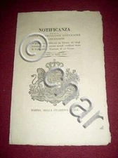 Decree Kingdom of Sardinia Turin List of Administrated Bodies Creditors 1827