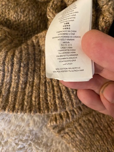 Michael Kors Poncho Cape Maglione Girocollo Marrone Beige Taglia L Tasche Oversize - Foto 11 di 21