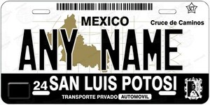 Mexico San Luis Potosi Photo License Plate Free Personalization on this plate