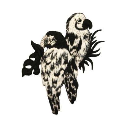 ID 0514 Pair of Parrots Patch Macaw Birds Nesting Embroidered Iron On Applique 