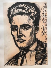 Dessin Portrait Homme Klaus Wiehaus? 1958 Erich Puchta 1908 - 1986 #173