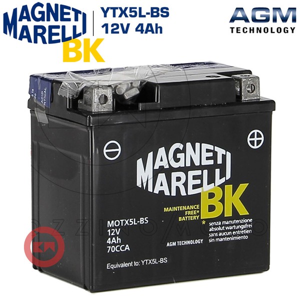 Batterie Magneti Marelli YTX5L-BS 12V 4Ah Kymco Kxr 50 2004-image