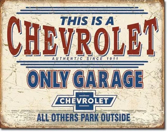 Chevy Only Garage USA Chevrolet Vintage Retro Style Parken Metall Schild - Bild 1 von 1