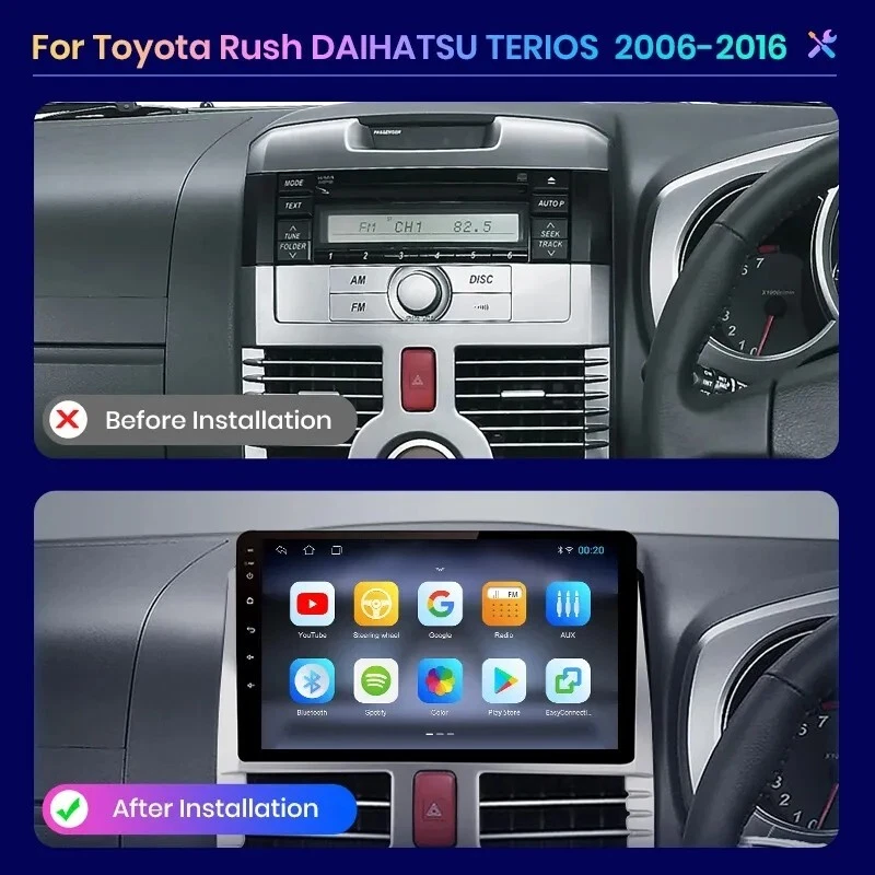 RADIO 9" PER DAIHATSU TERIOS NAVIGATORE GPS BLUETOOTH ANDROID USB WI-FI - Immagine 3 di 4