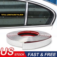 Car Chrome Moulding Trim Strip Door Guard Protector 1incx16ft Weight3lb