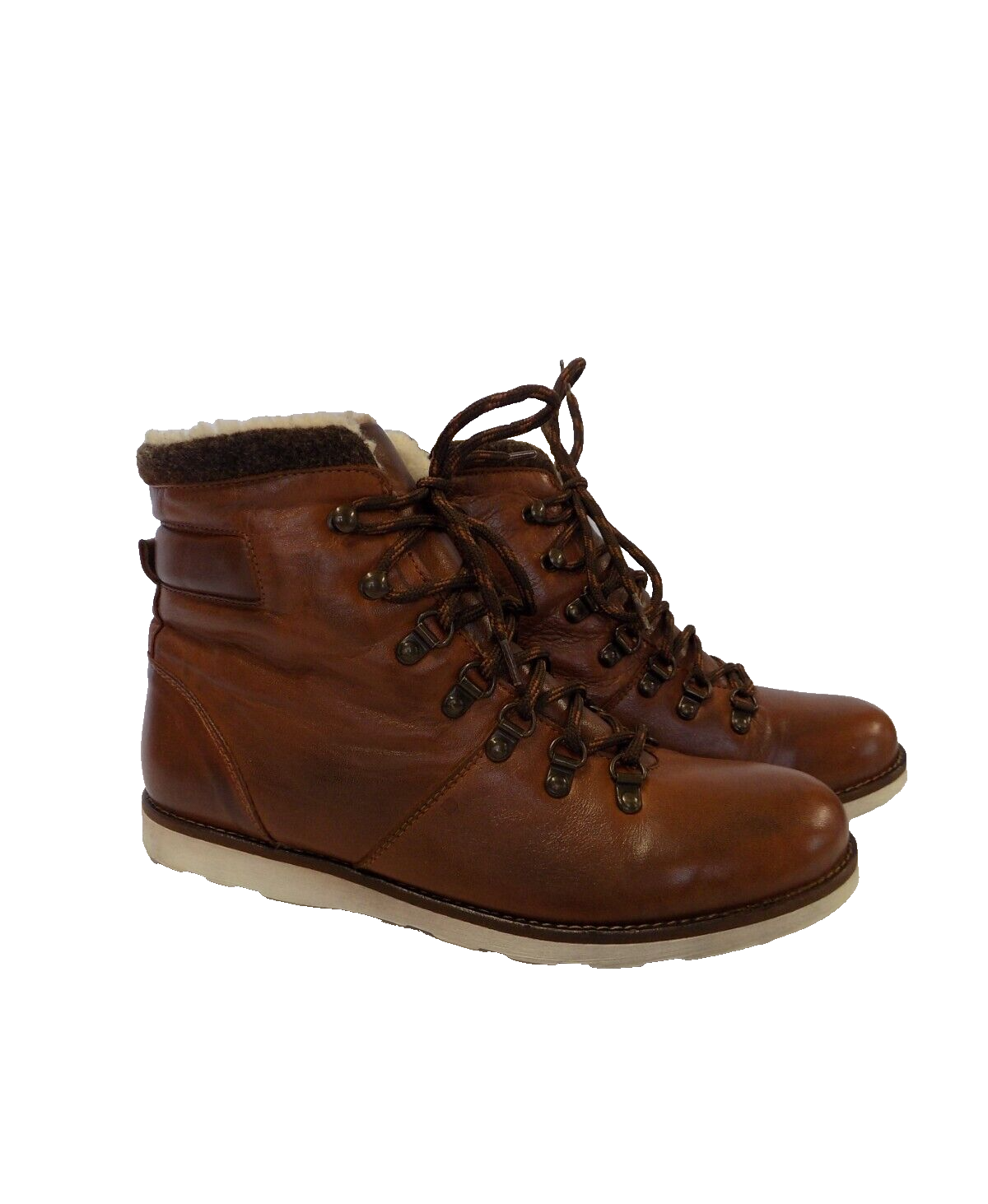 SAOLA Stivali stringati marroni Aldo taglia 8 EU 41 donna pelle caviglia suola grossa escursionismo