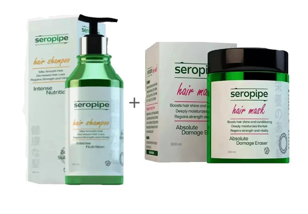 Seropipe Shampoo 300ML + hair Mask Deeply Nourishing with Argan Oil 300ML Seropipe Shampoo 300ML + hair Mask Deeply Nourishing with Argan Oil 300ML