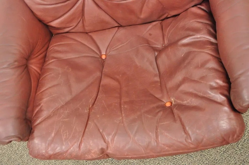 Rybo Rykken Mid Century Modern Rosewood Leather Kengu Lounge Rybo Rykken Mid Century Modern Rosewood Leather Kengu Lounge