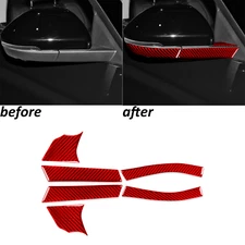 6Pcs Red Carbon Fiber Side Rearview Mirror Panel Trim For Ford Explorer 2020-23