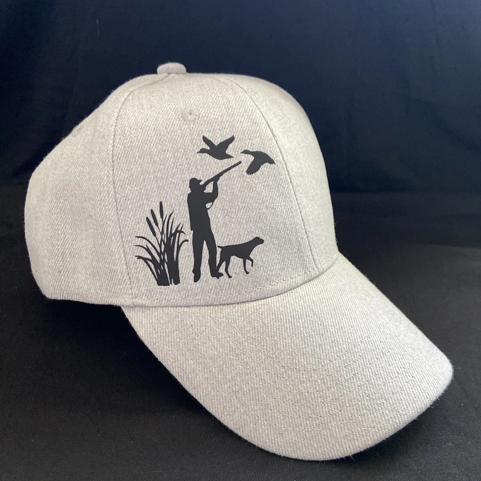 Gorra ajustable gris y negra Hunt Duck perro caza NUEVO Foto 3 de 4