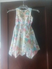 Tommy Bahama Girls Floral Sundress Sleevless Hankerchef Hemline.size 4T