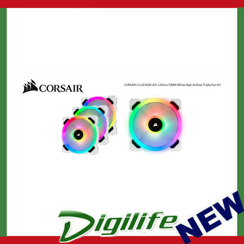 White Rgb Ll120 Fans White LL120 RGB 120mm Dual Light Loop White