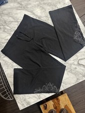 BCBGMAXAZRIA Women Black Low Rise Track Pants L Y2k Whimsygoth