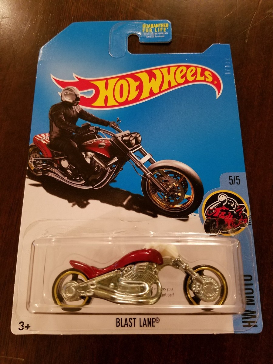 Hot Wheels Blast Lane HW Moto 5/5 – Red Regular Treasure Hunt 1:64 Scale Die-Cast Car