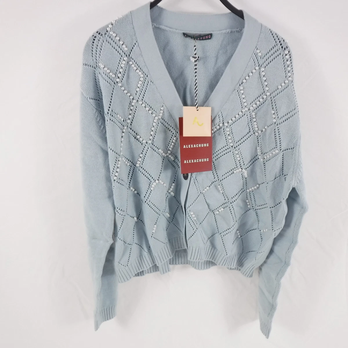 Alexa Chung XL Faux Peral Embellished Wool And cotton Blend