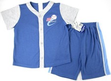 NWT Carter's Boy's 2 Pc Blue  Gray Grand Slam Baseball Pajama Shorts Set, Sz 6