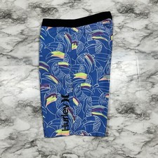 Hurley Board Shorts Mens Sz 29 Multicolor Toucan Graphic Swim Trunks Drawstring