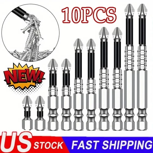 10Pcs High-Magnetic Screwdriver Drill Bit,Strong Magnetic Durability Drill Bit