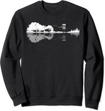 Disc Golf Sunset Guitarist Player Golfing Golfer Gift Unisex Crewneck Sweatshirt