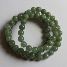 CERTIFIED Natural JADE Grade A Beautiful Green Jadeite Round Beaded Necklace