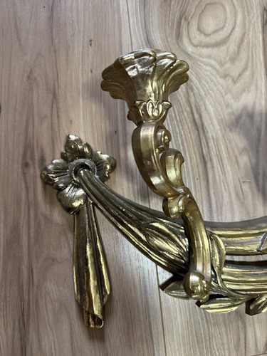 Hollywood Regency Gold 6 Arm Wall Sconce Candelabra Syroco Homco Rare - Picture 5 of 9