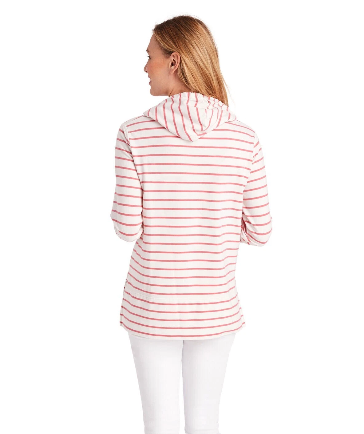 OFF WHITE Felpa con cappuccio relaxed Vineyard Vines camicia di pecora 2K001196 avorio corallo donna taglia XS
