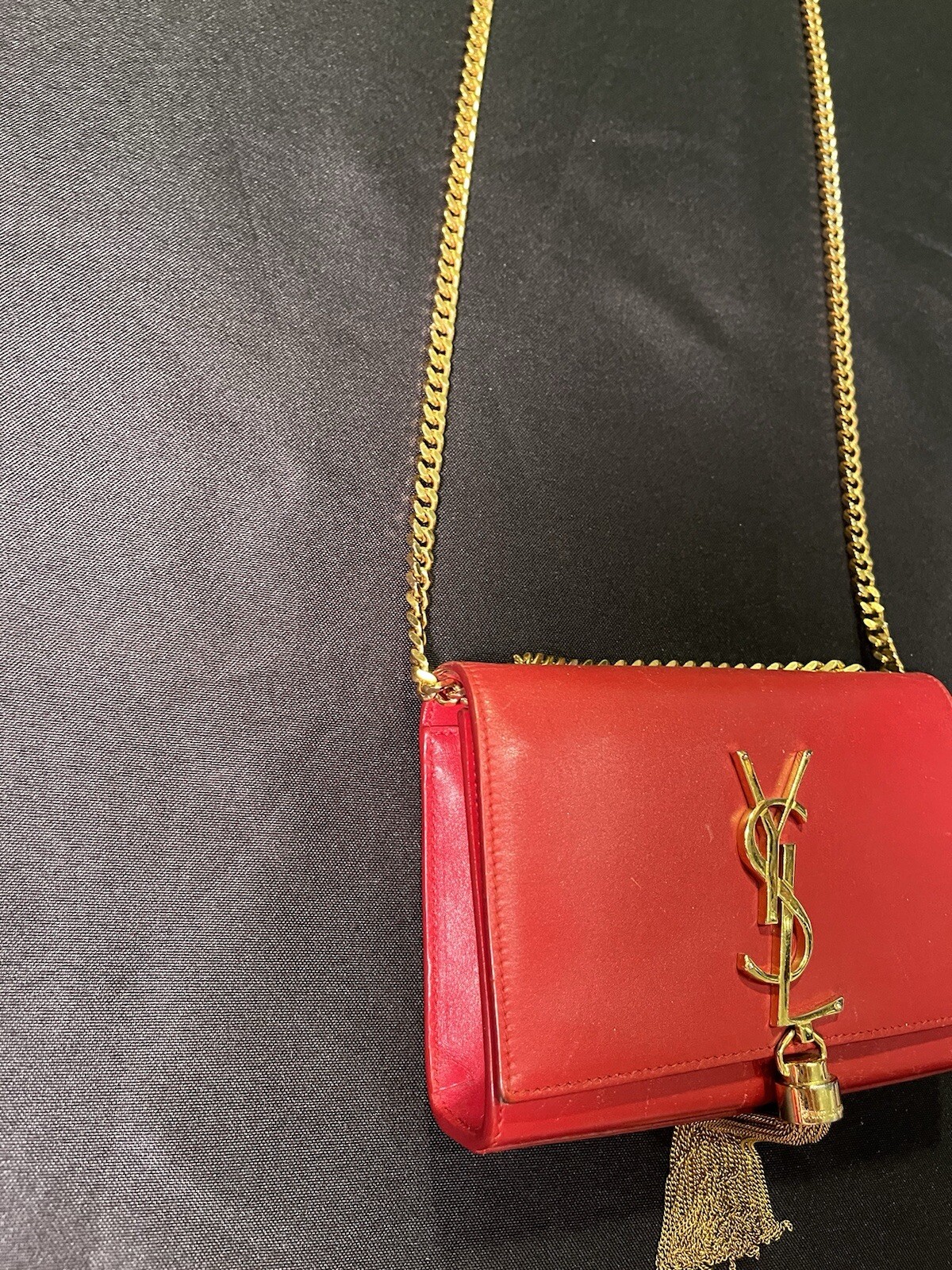 SAINT LAURENT YSL KATE NAPPA TRACOLLA BORSA A TRACOLLA TOTE PORTAFOGLIO BORSA AUTENTICA