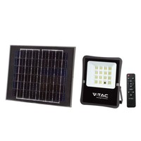 Solar Led Flutlicht 12W IP65 Schwarz Mit Fernbedienung 6400K V-TAC VT-55100