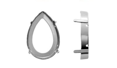 #ad Pear Shaped Stone Setting Open Back 28x18mm $3.99