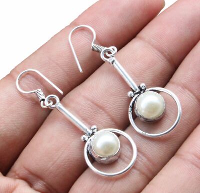 Grace Of New York Clip-On Pearl Crystal Dangle Earrings – Silver Fashion