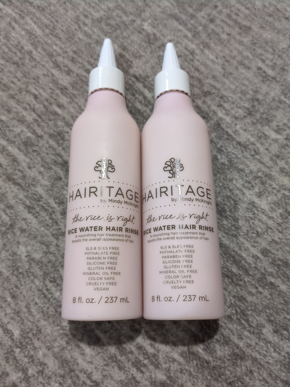 2 x Hairitage by Mindy McKnight - The Rice is Right, Hair Rinse 8 fl oz ea.