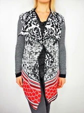 DESIGUAL by Christian Lacroix Open Front Wrap Sweater Cardigan #46J2L12 Small