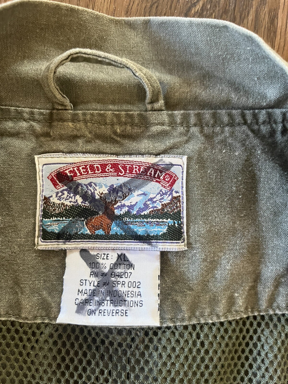 Field And Stream Vest Mens XL Green Fishing Hiking Hunting Safari