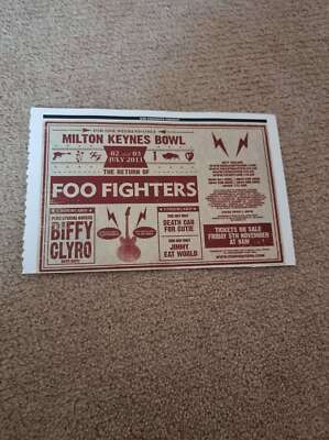 TNEWM99 WERBUNG 5X8 FOO FIGHTERS - MILTON KEYNES BOWL 2011