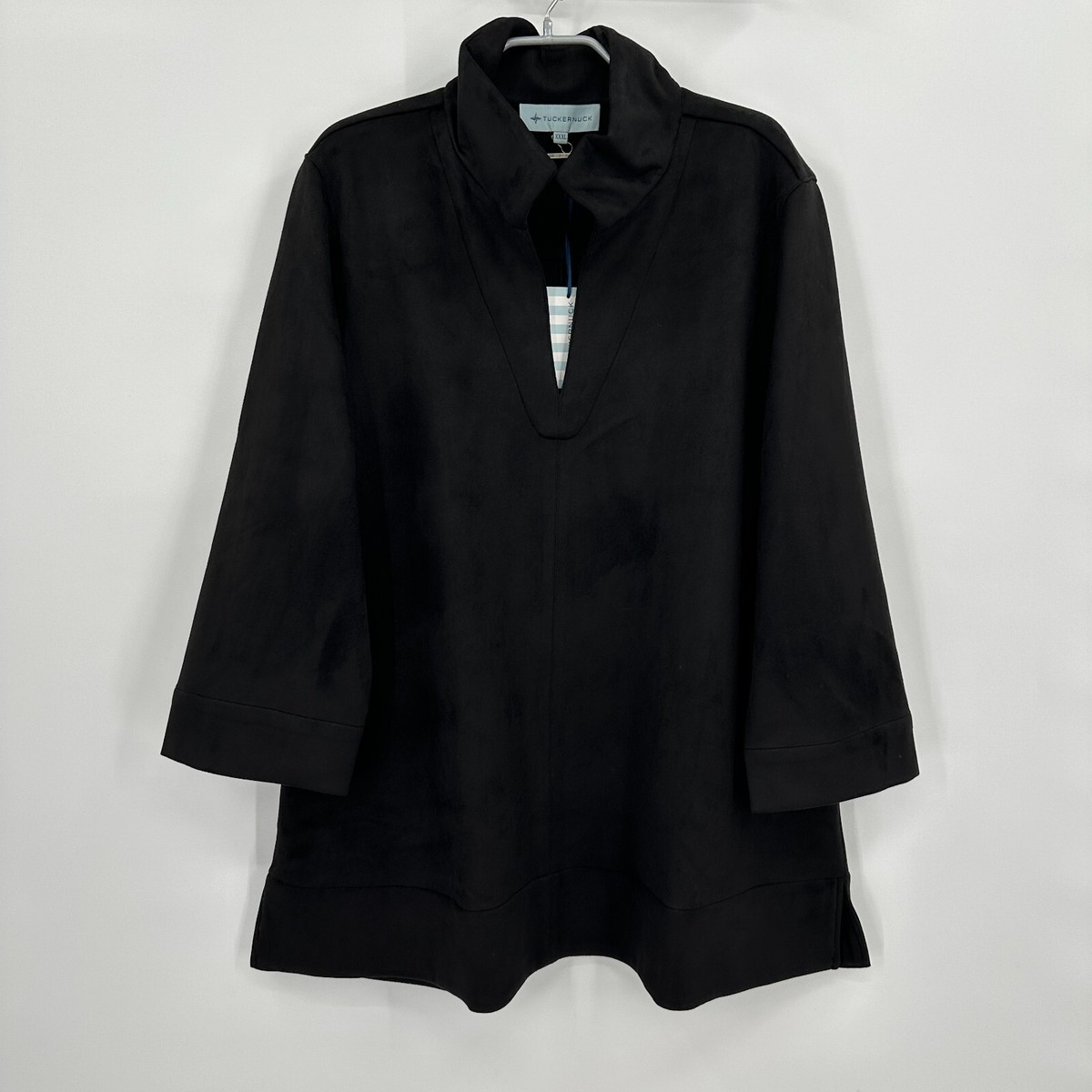 Tuckernuck Black Suede Stretch Clifton Dress sz 3XL NWT Mini Length V-Neck  Shift | eBay
