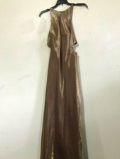 Faviana New York Gold Size 11/12 Bridesmaid Ball Gown Long Dress Women Wedding