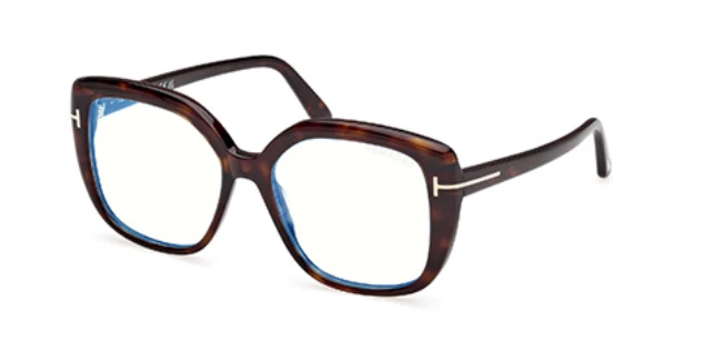 Tom Ford FT6043 B 052 Dark Havana Blue Filter Square Women's Eyeglasses