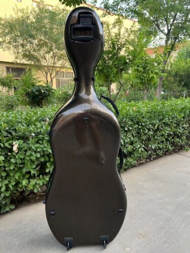 Forte Alta Qualità Marrone Scuro Fibra di Carbonio Violoncello Custodia Rigida Box,Sicuro per Violoncello - Foto 5 di 7
