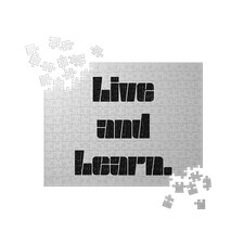 Inspirational Jigsaw Puzzle   Live and Learn Motivational Gift
