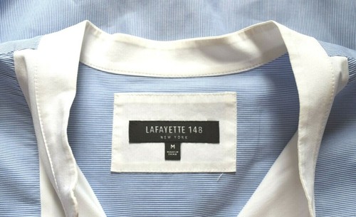 LAFAYETTE 148 COTTON COLOR BLOCK STRIPED, JEWEL NECK, LONG SLEEVES SHIRT SIZE M - Bild 9 von 11