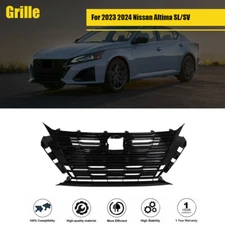 For Nissan Altima 2023 2024 SL/SV Front Bumper Mesh Grille Gloss Black Plastic