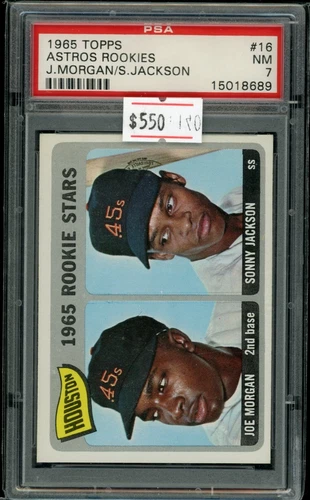 1965 TOPPS #16 JOE MORGAN SONNY JACKSON RC HOF PSA 7
